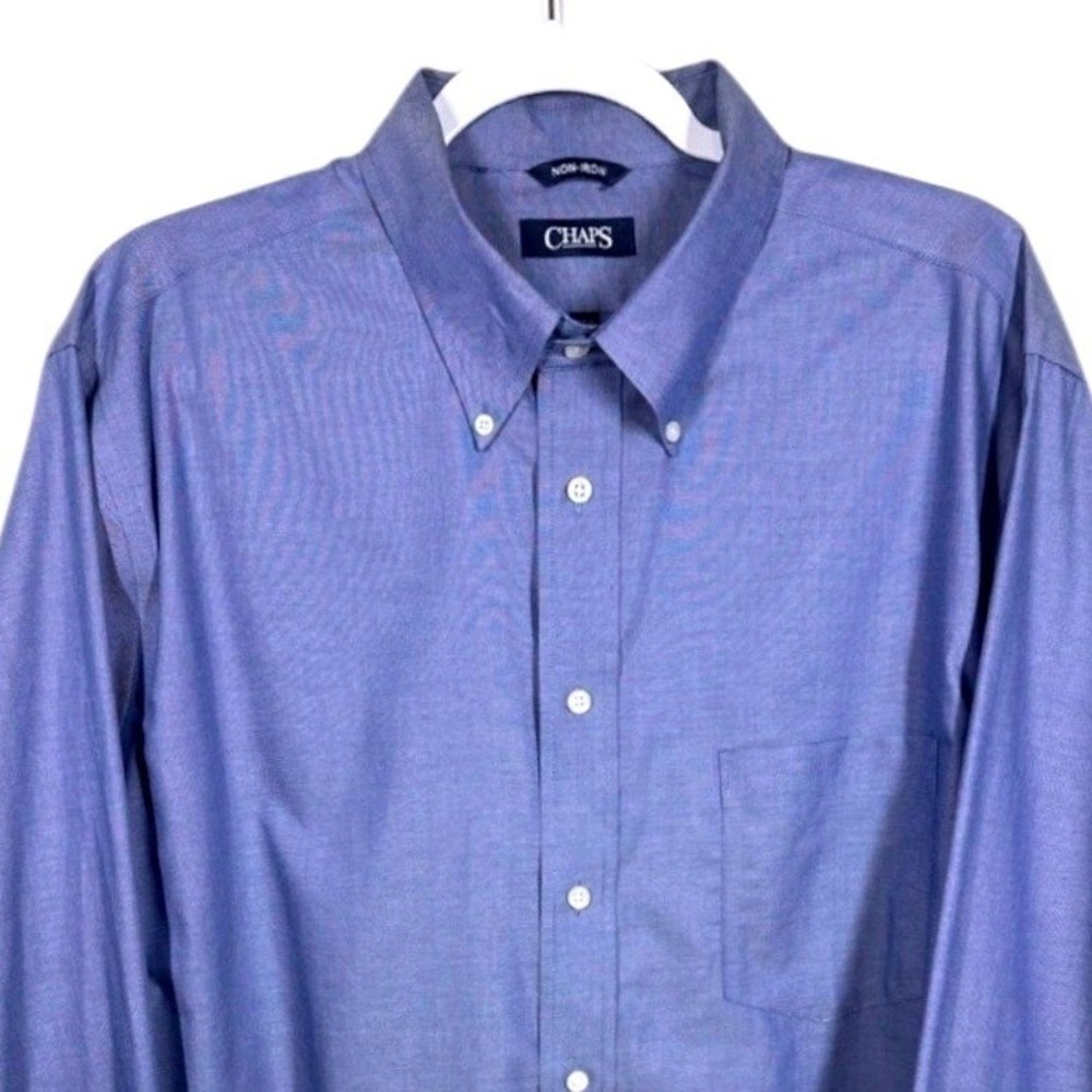 CHAPS Mens Classic Fit Non Iron Long Sleeve Button Down Dress‎ Shirt XL - Picture 5 of 8